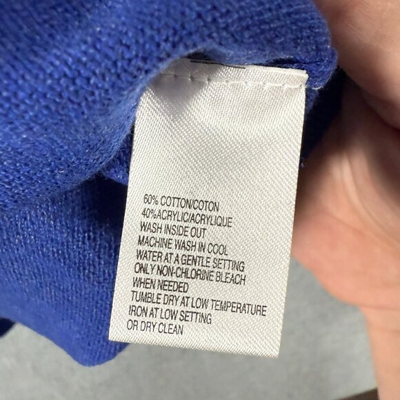 Black Brown 1826 Royal Blue Crewneck Sweater Men’s Size S Cotton Blend - Picture 3 of 4